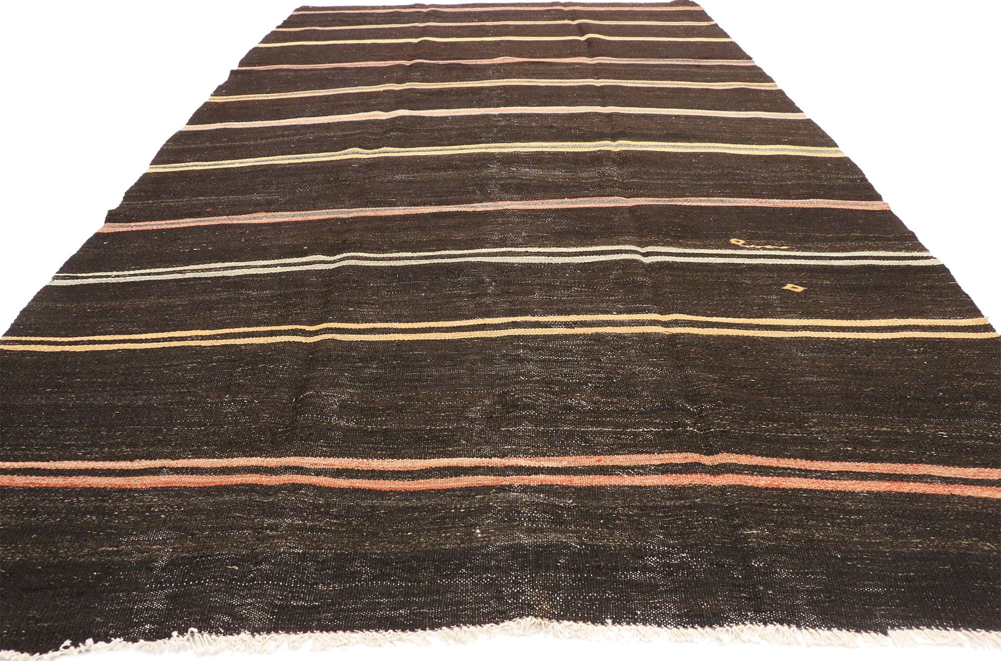 6 x 11 Vintage Striped Turkish Kilim Rug 51303