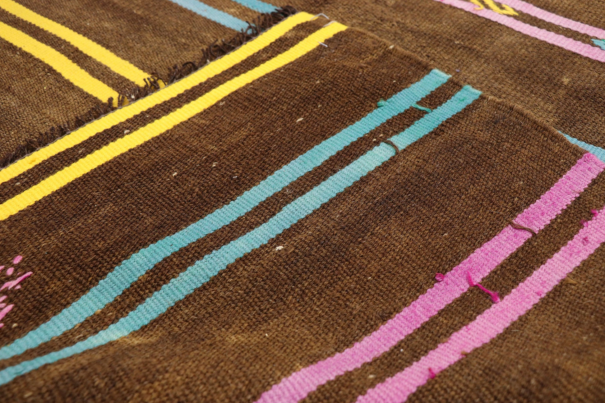 7 x 12 Vintage Striped Turkish Kilim Rug 51305
