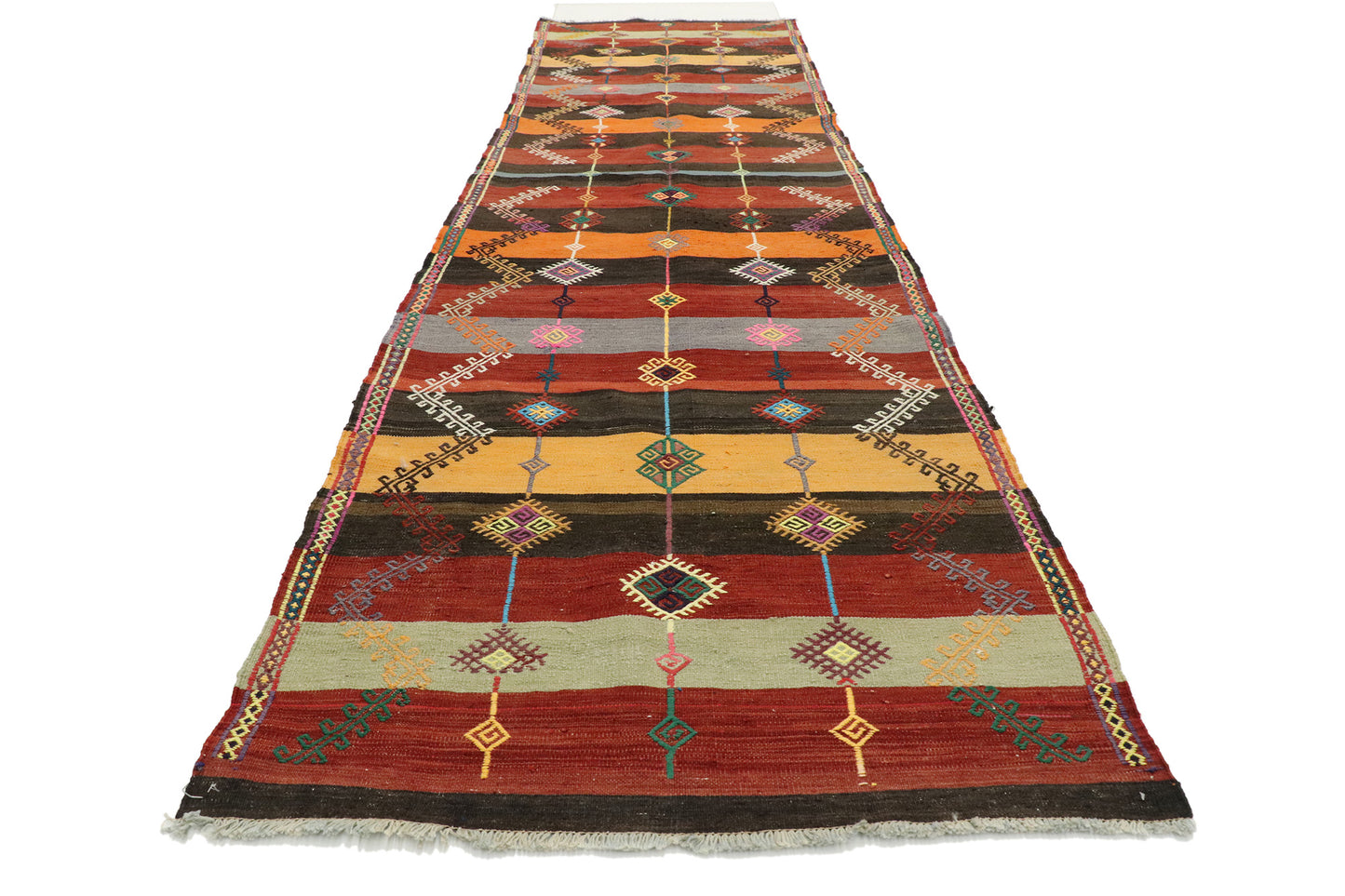 3 x 12 Vintage Turkish Kilim Rug 51306