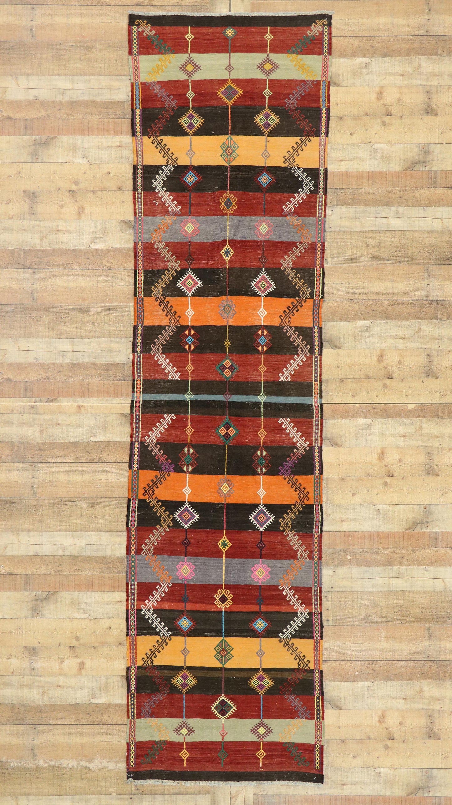 3 x 12 Vintage Turkish Kilim Rug 51306