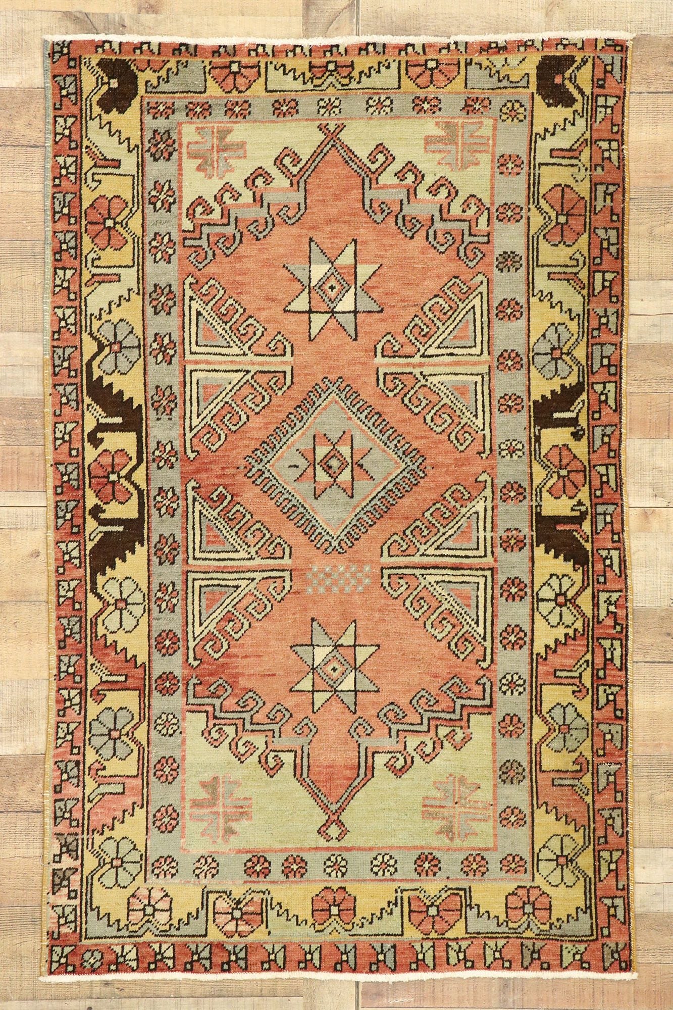 3 x 5 Vintage Turkish Oushak Rug 51315