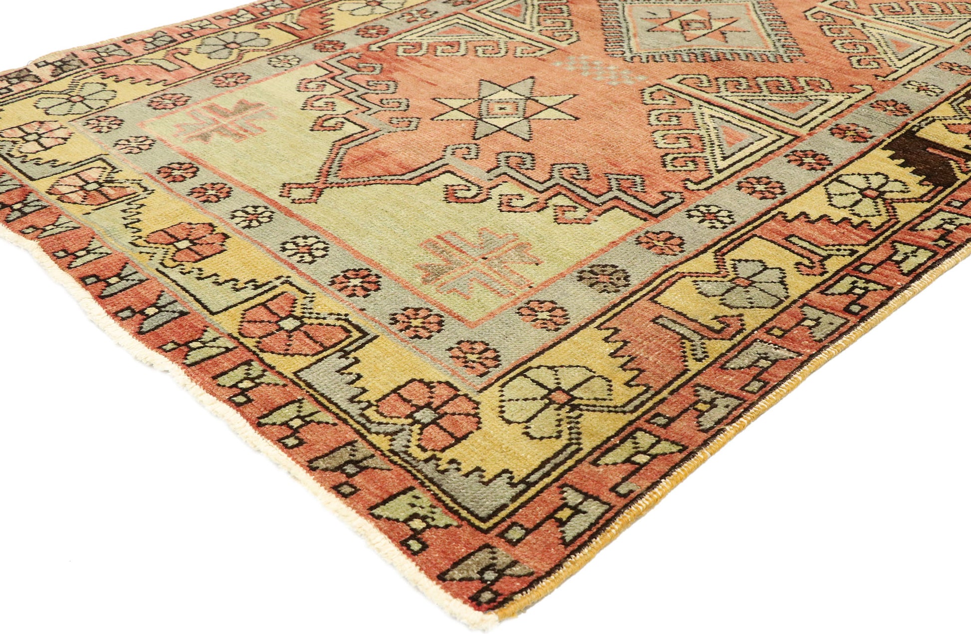 3 x 5 Vintage Turkish Oushak Rug 51315