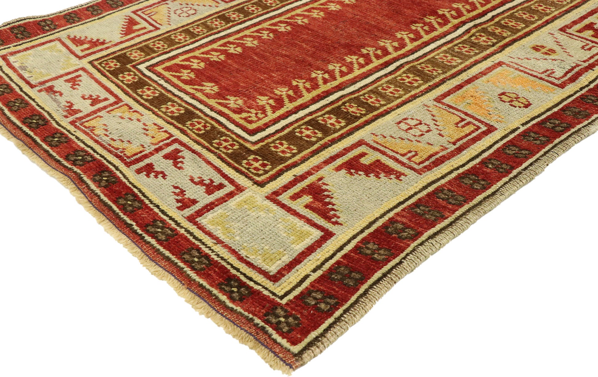 3 x 5 Vintage Turkish Oushak Prayer Rug 51316