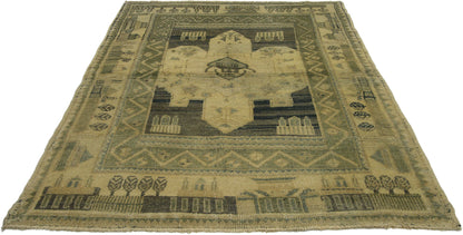 4 x 5 Vintage Turkish Oushak Rug 51317