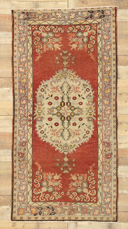 3 x 7 Vintage Red Turkish Oushak Rug 51318