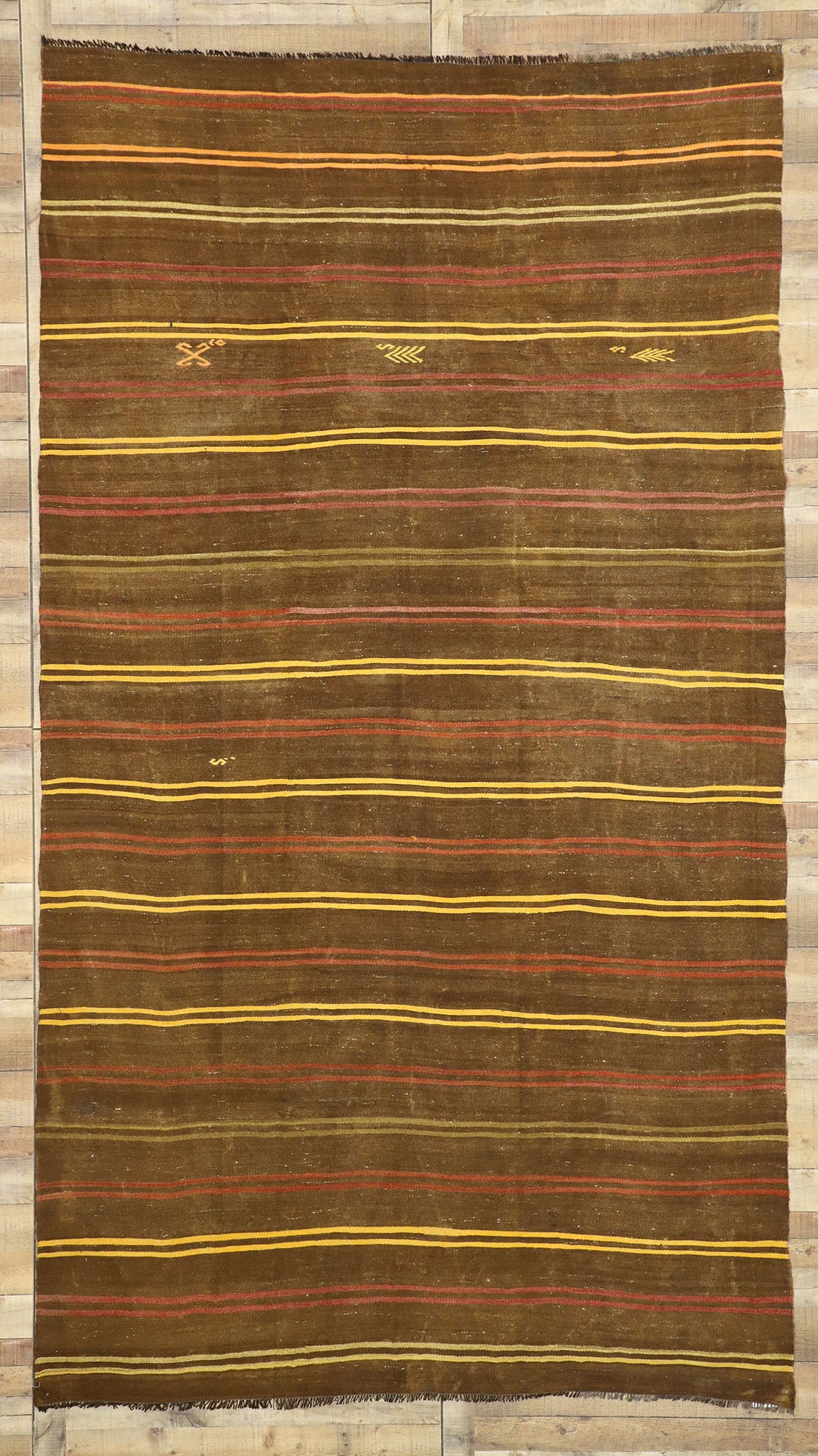 7 x 13 Vintage Turkish Kilim Rug 51320