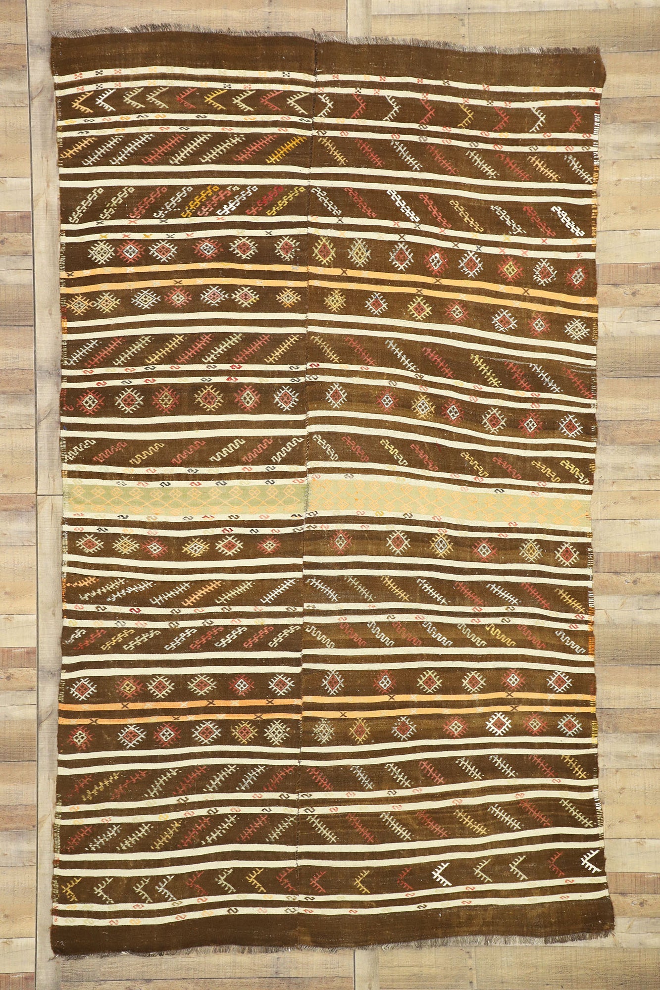 7 x 11 Vintage Turkish Kilim Rug 51333