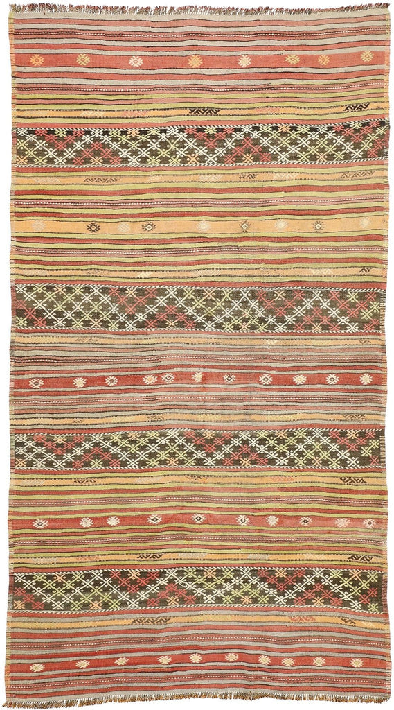 5 x 10 Vintage Turkish Kilim Rug 51351