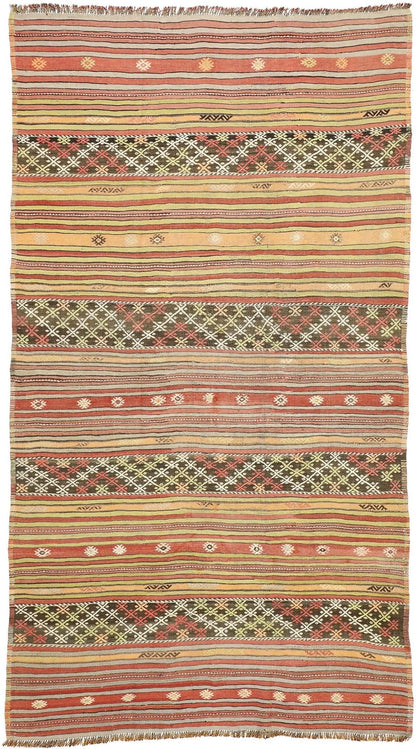 5 x 10 Vintage Turkish Kilim Rug 51351