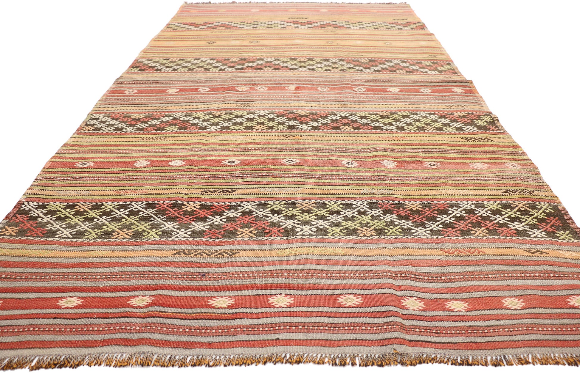 5 x 10 Vintage Turkish Kilim Rug 51351