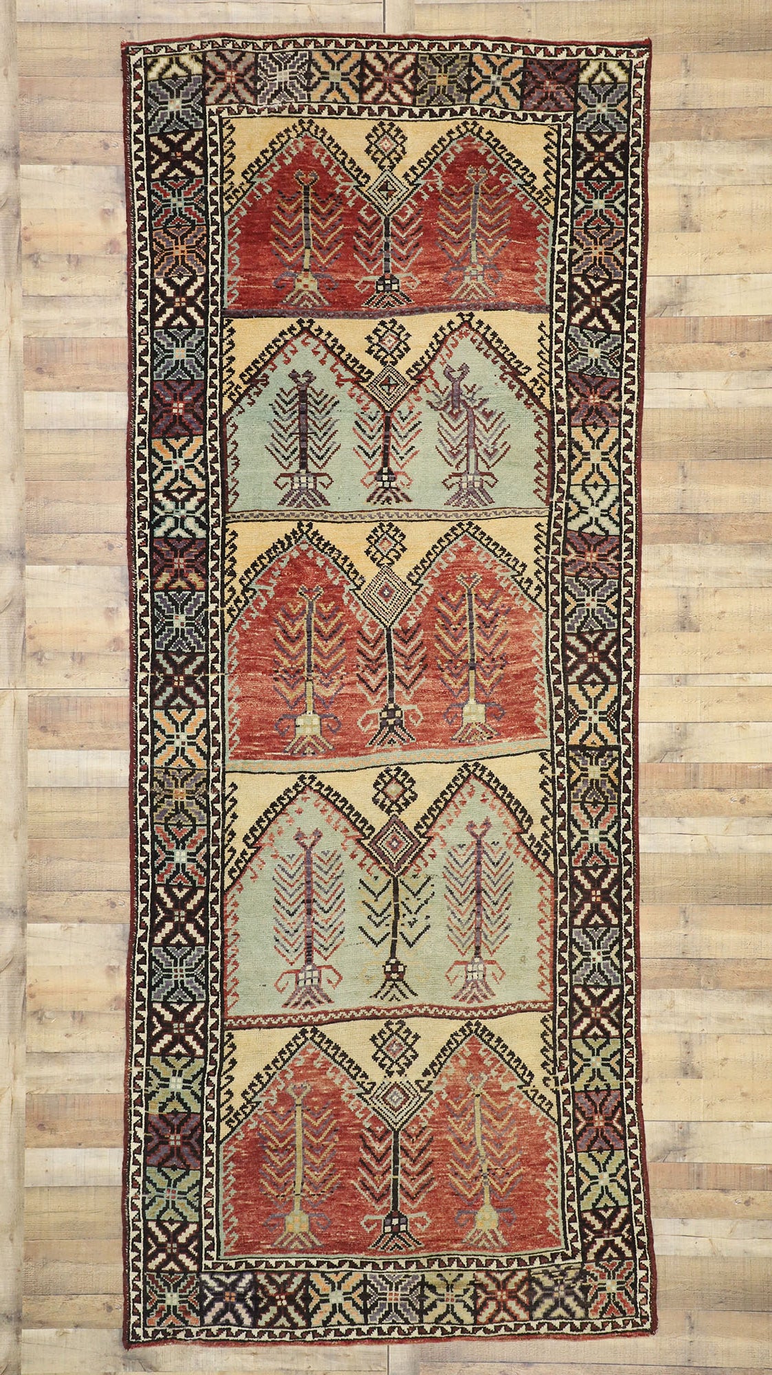 5 x 13 Vintage Turkish Prayer Saph Rug 51356