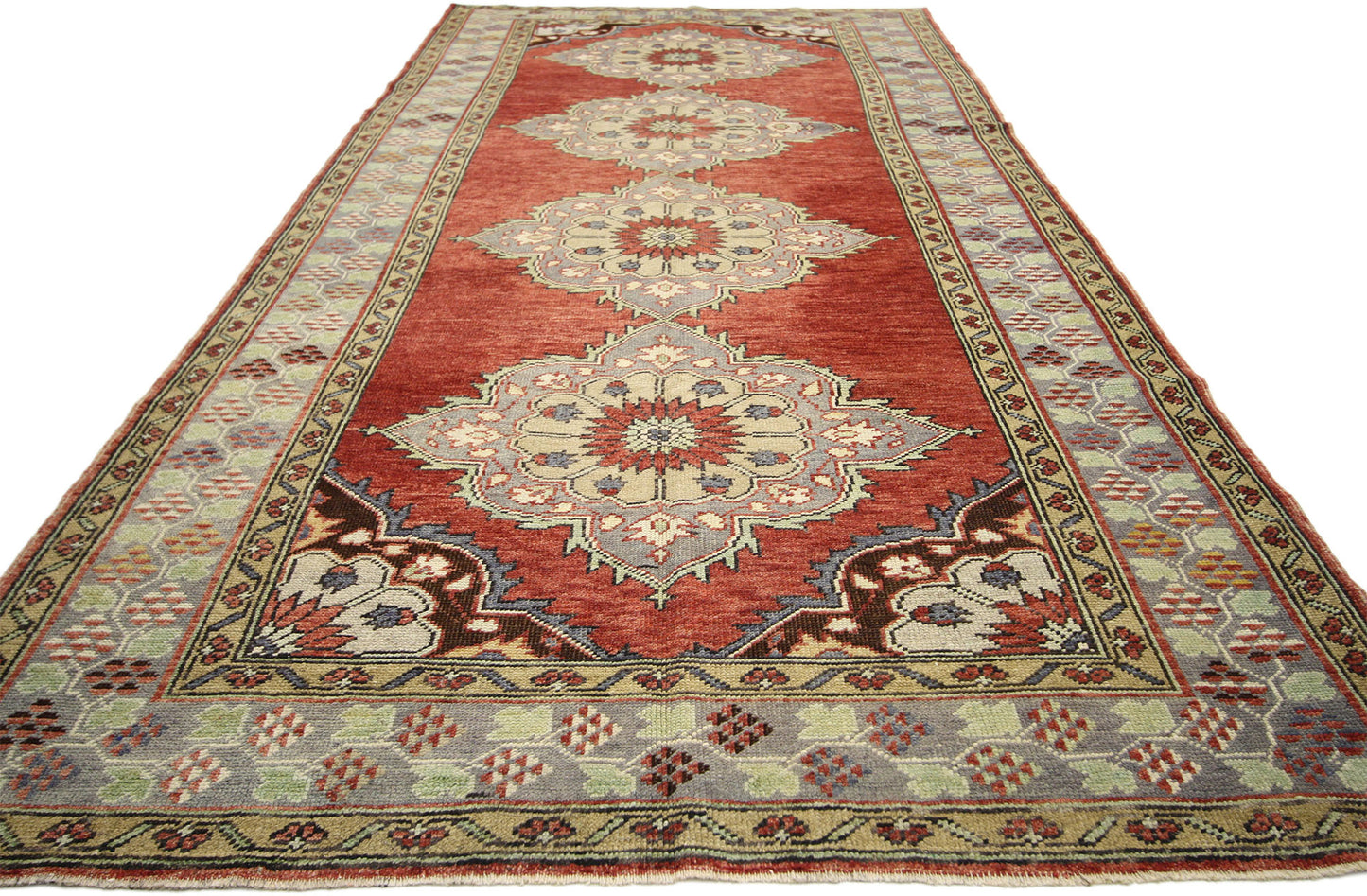 5 x 11 Vintage Turkish Oushak Rug 51361