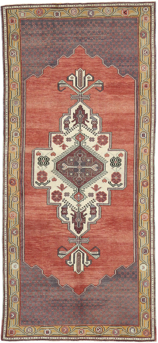 5 x 11 Vintage Turkish Oushak Rug 51363