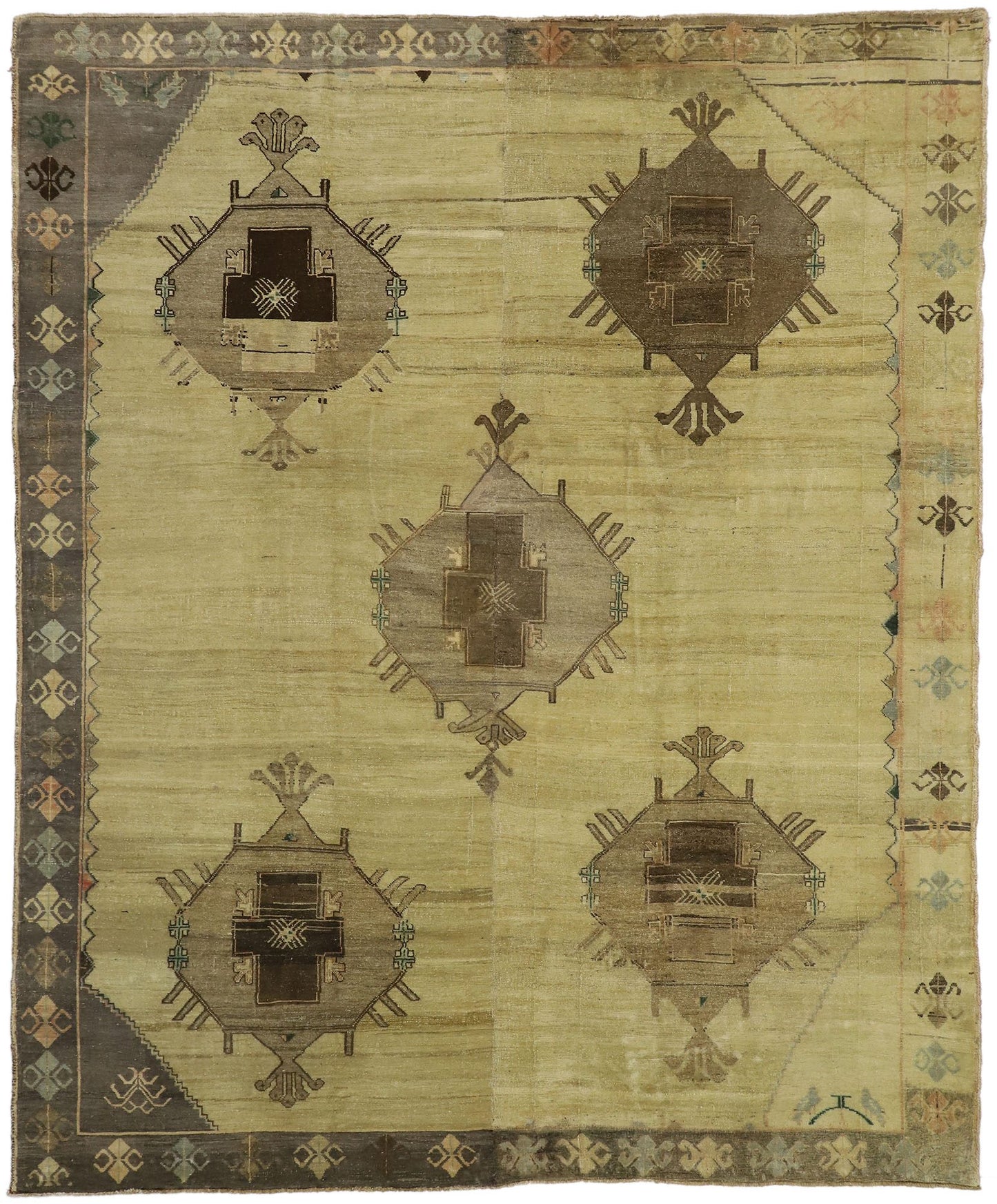 9 x 11 Vintage Turkish Kars Rug 51371