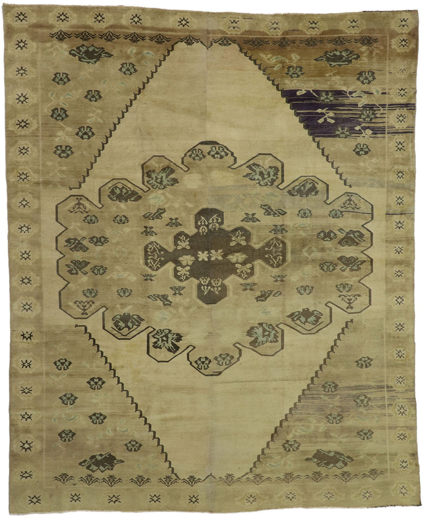 10 x 13 Vintage Turkish Oushak Rug 51372