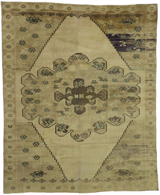 10 x 13 Vintage Turkish Oushak Rug 51372