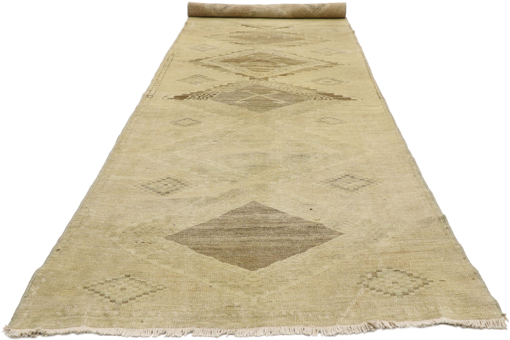 3 x 11 Vintage Turkish Oushak Rug 51376