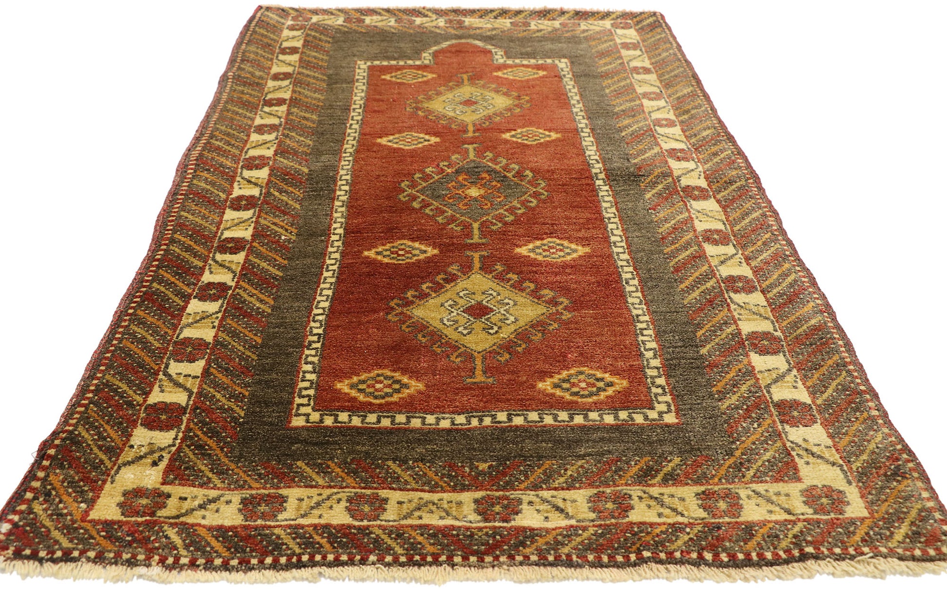 3 x 6 Vintage Turkish Oushak Rug 51382