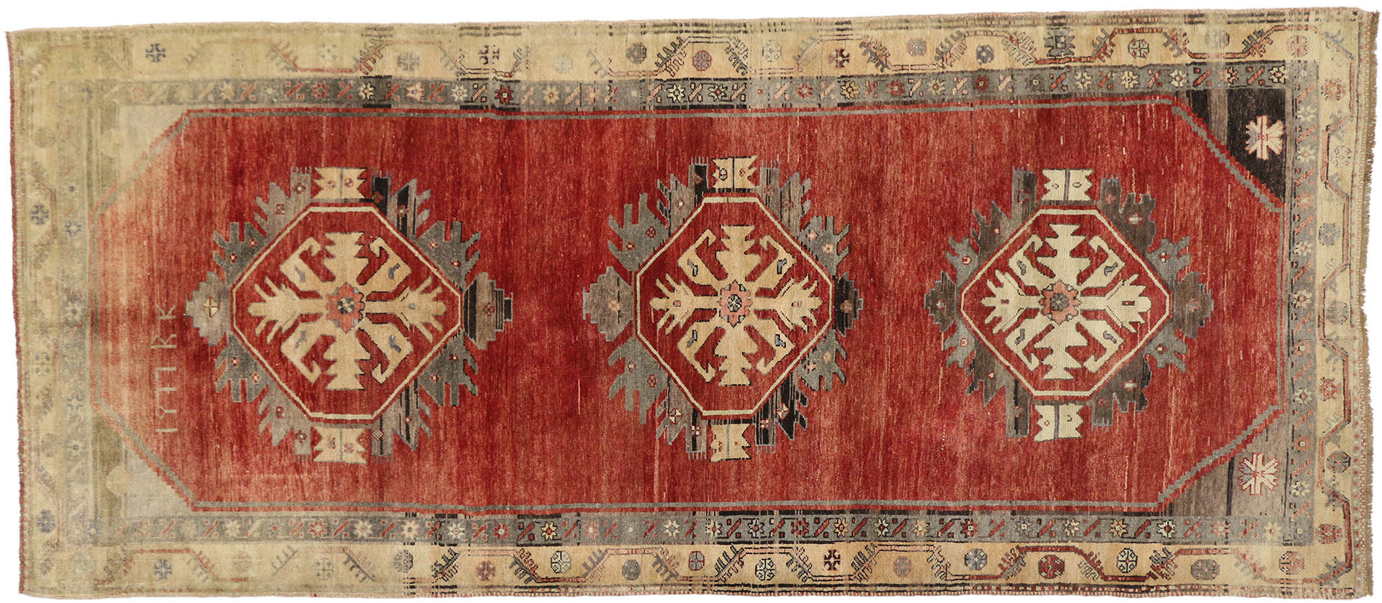 5 x 12 Vintage Red Turkish Oushak Rug 51383