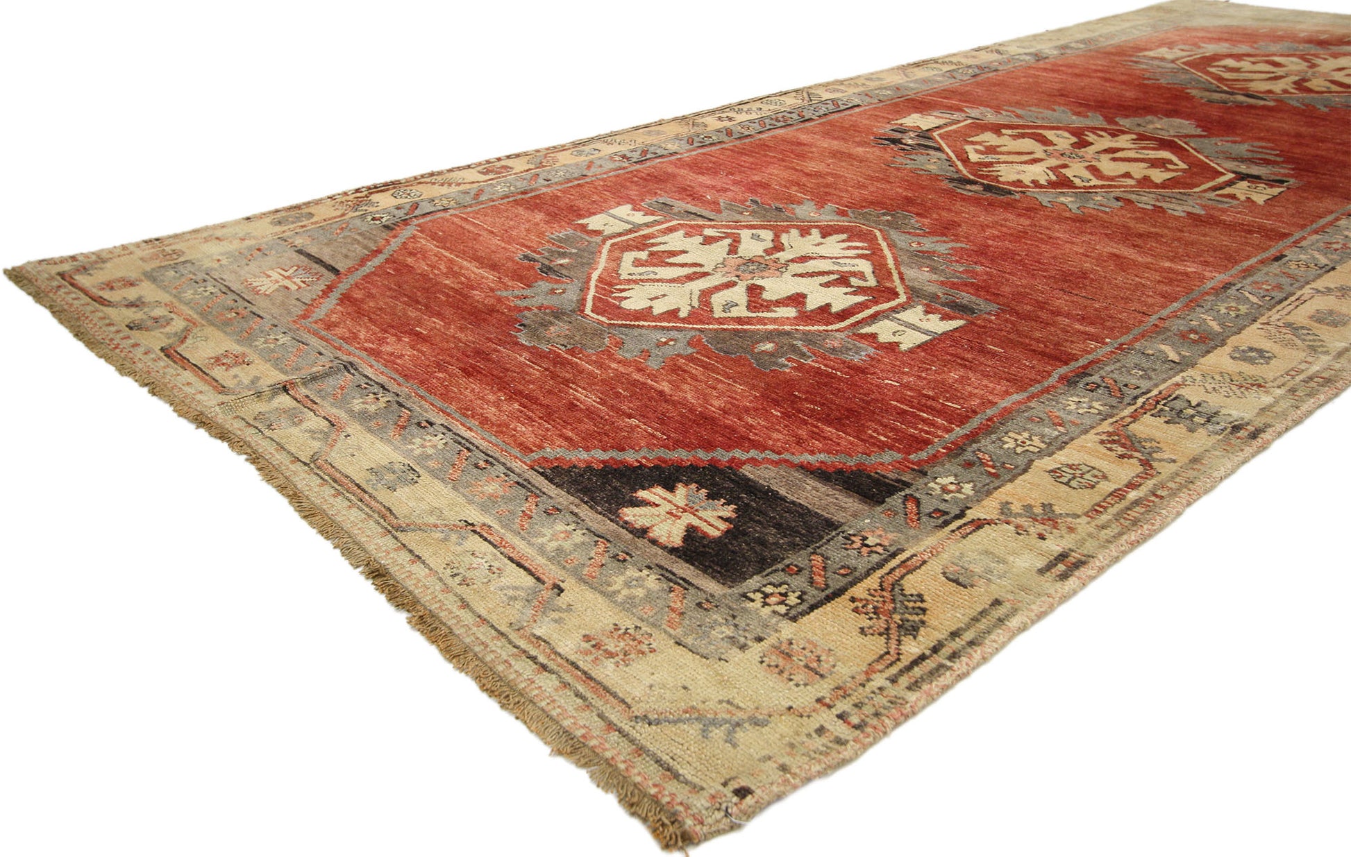 5 x 12 Vintage Red Turkish Oushak Rug 51383