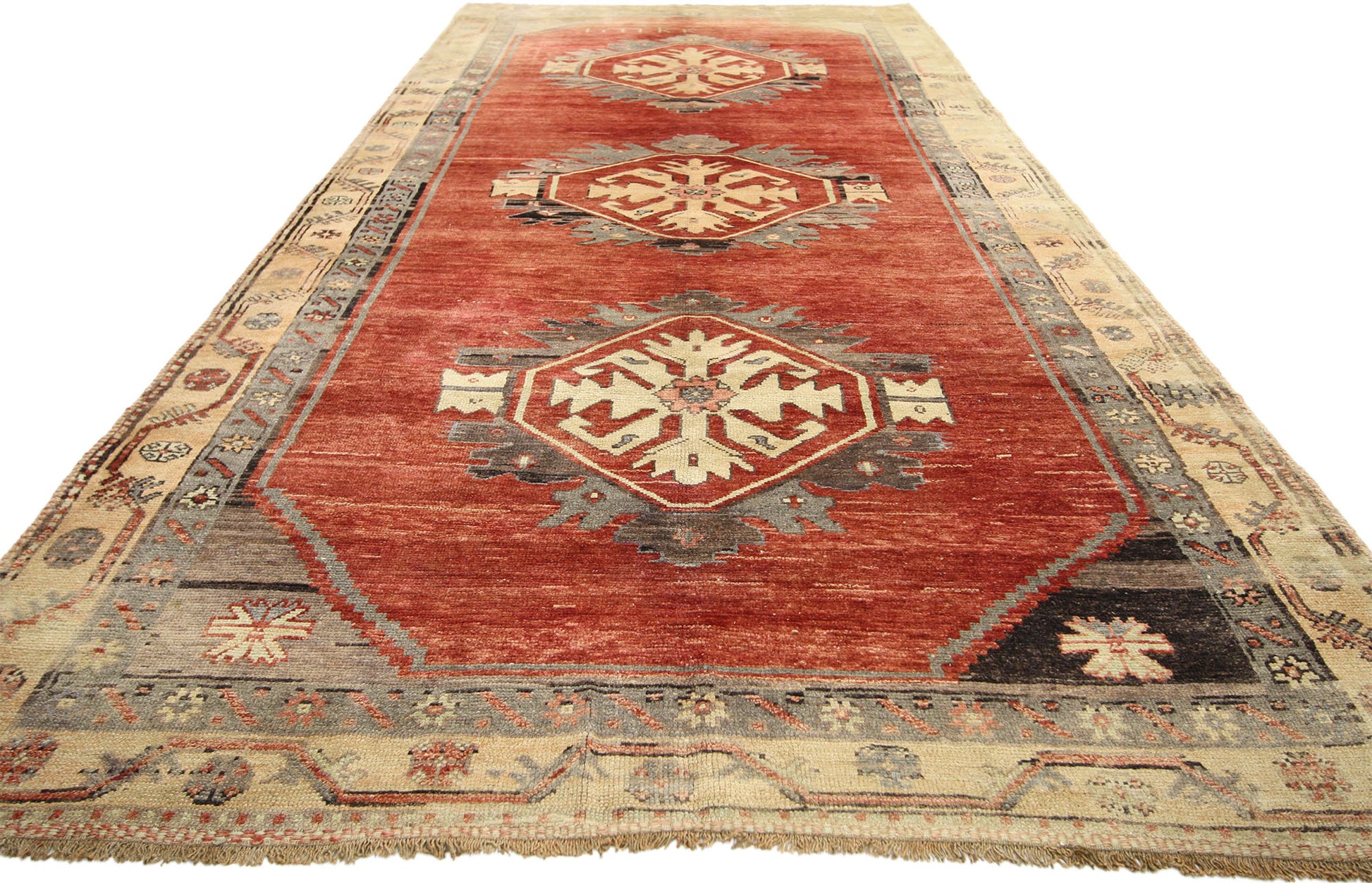 5 x 12 Vintage Red Turkish Oushak Rug 51383