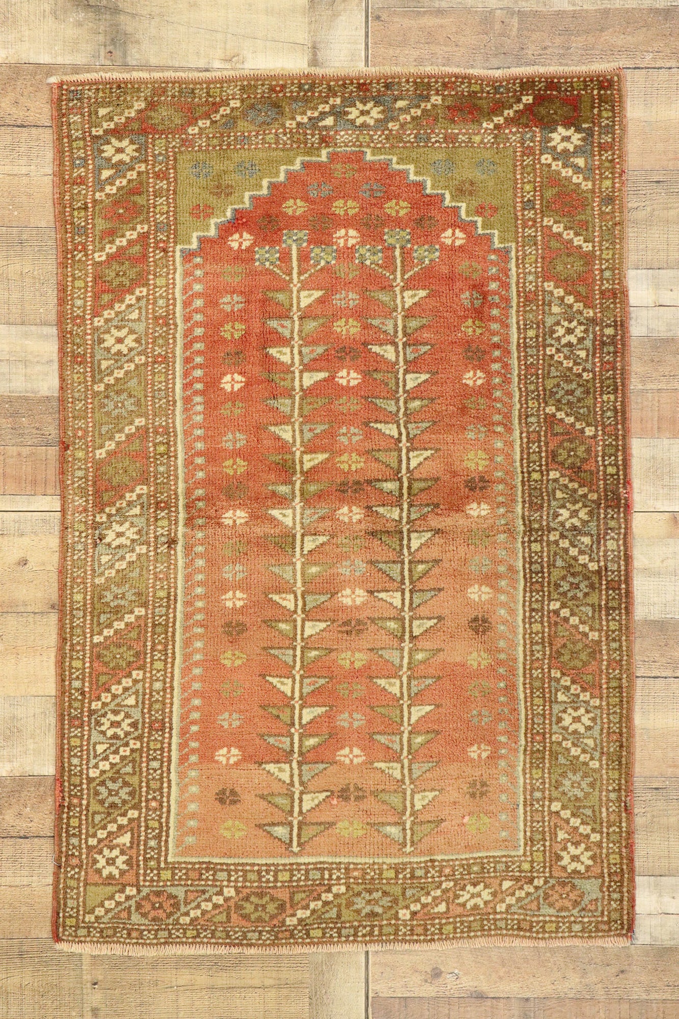 3 x 5 Vintage Turkish Oushak Rug 51384
