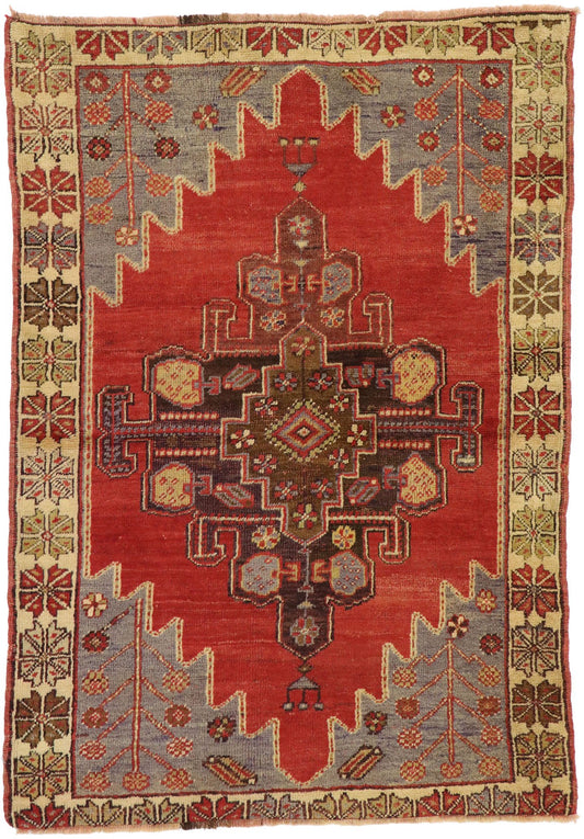 3 x 5 Vintage Red Turkish Oushak Rug 51386