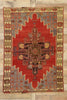 3 x 5 Vintage Red Turkish Oushak Rug 51386