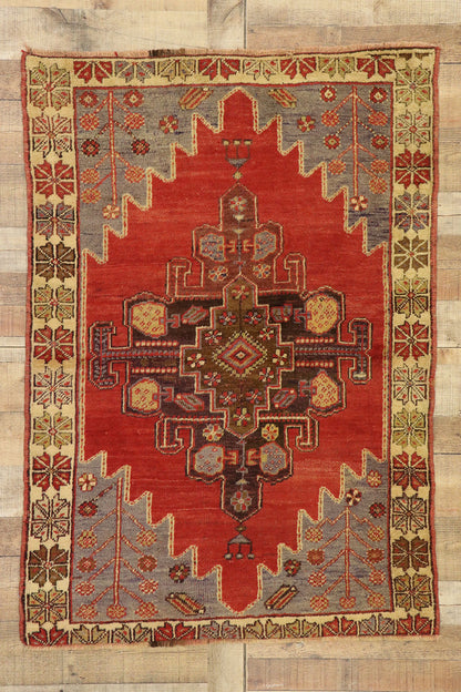 3 x 5 Vintage Red Turkish Oushak Rug 51386