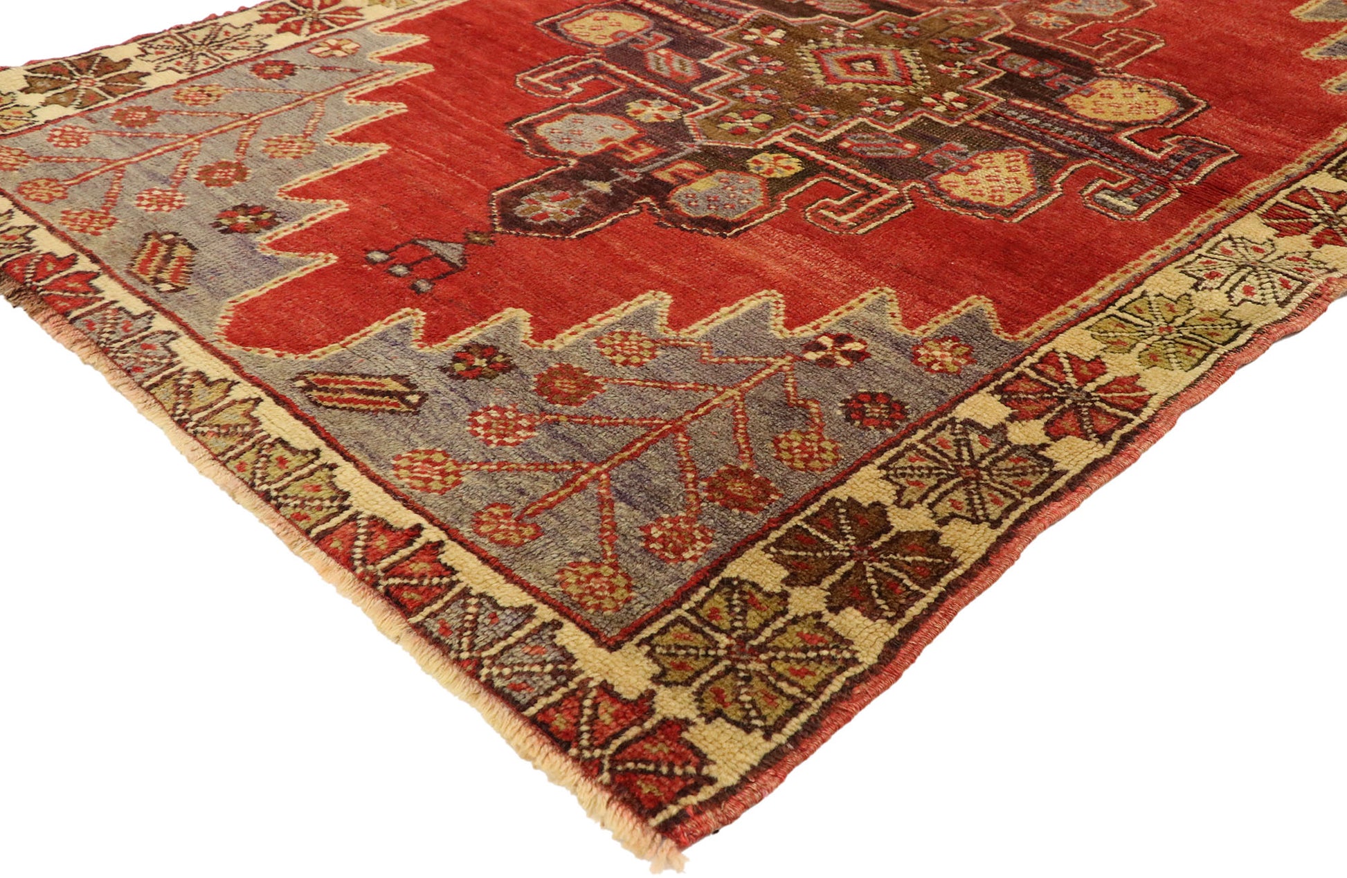 3 x 5 Vintage Red Turkish Oushak Rug 51386