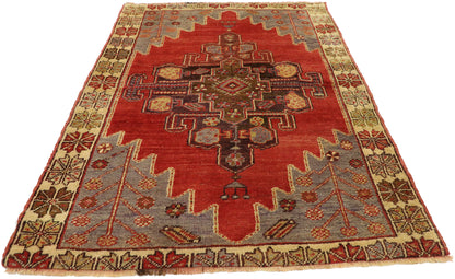 3 x 5 Vintage Red Turkish Oushak Rug 51386