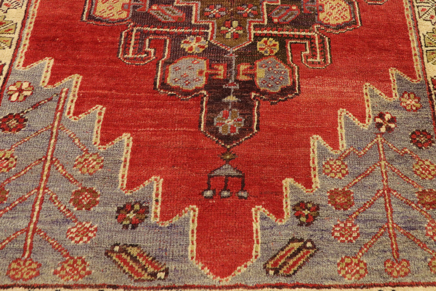 3 x 5 Vintage Red Turkish Oushak Rug 51386