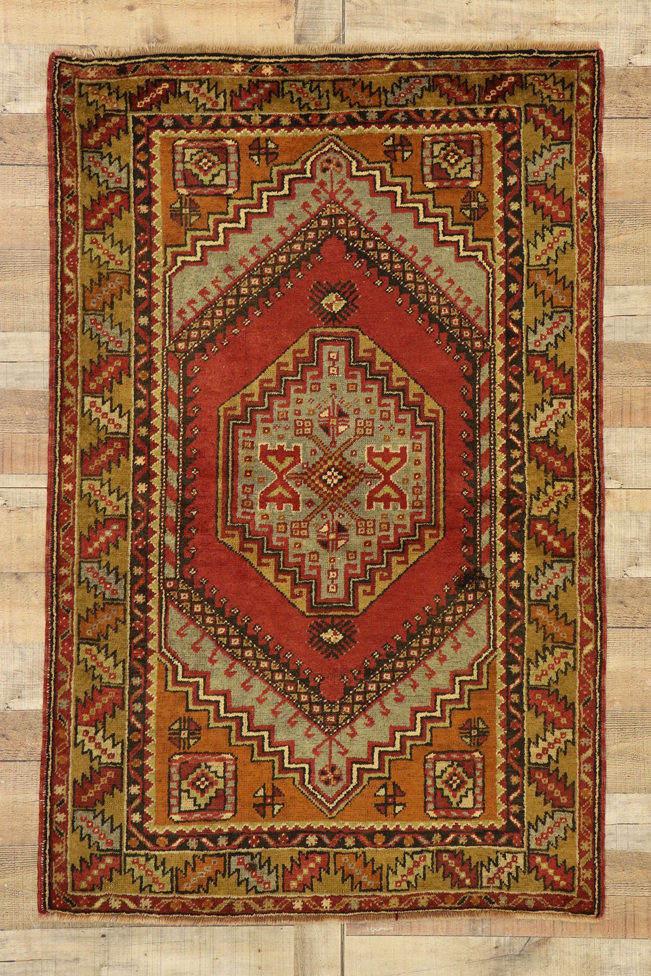 4 x 6 Vintage Turkish Oushak Rug 51389