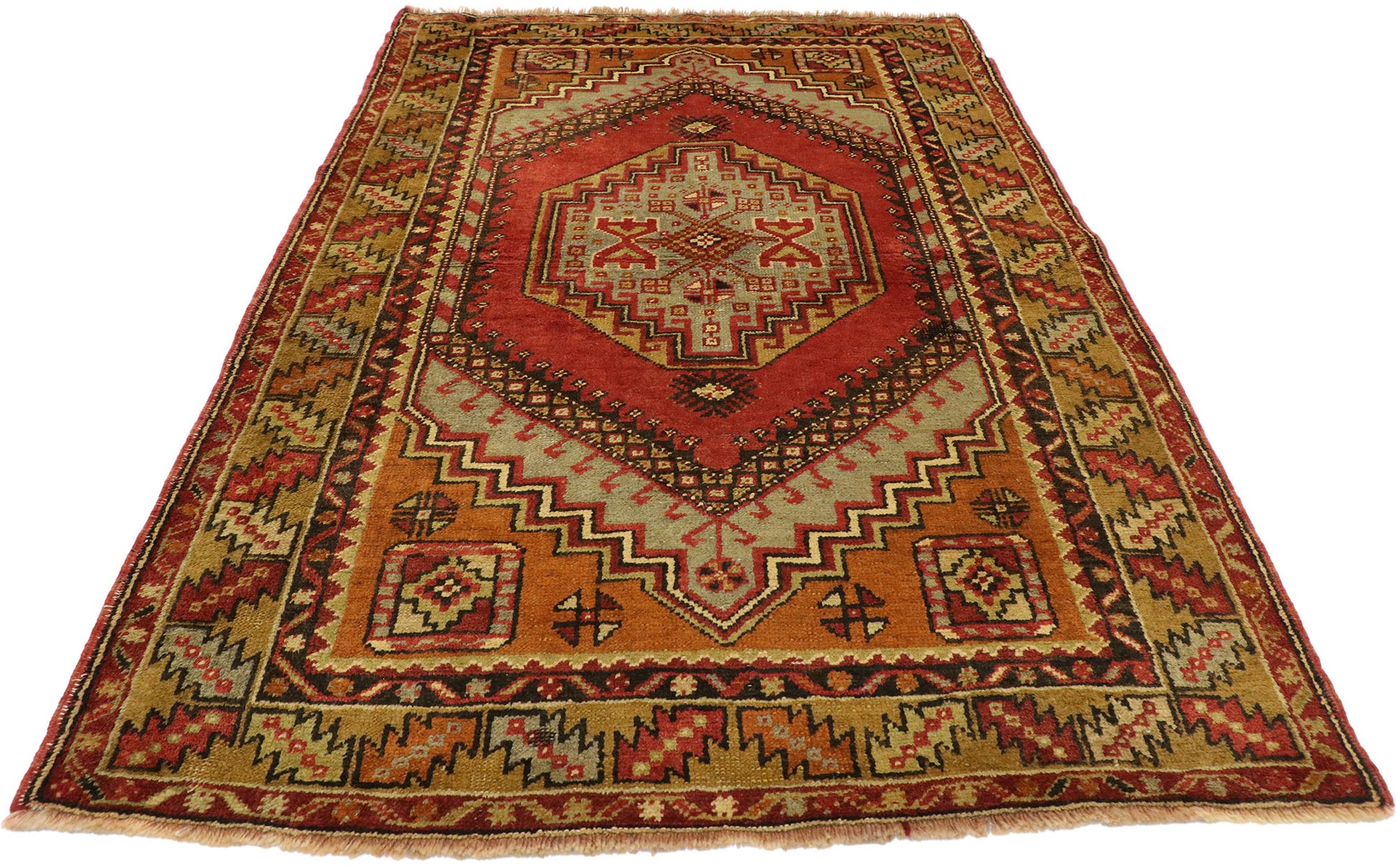 4 x 6 Vintage Turkish Oushak Rug 51389