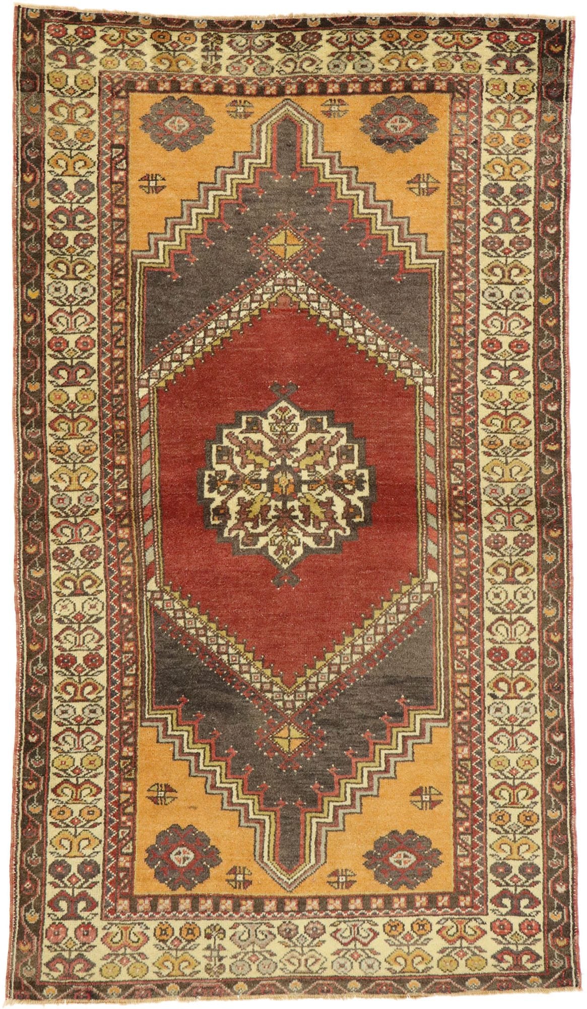 4 x 7 Vintage Turkish Oushak Rug 51391