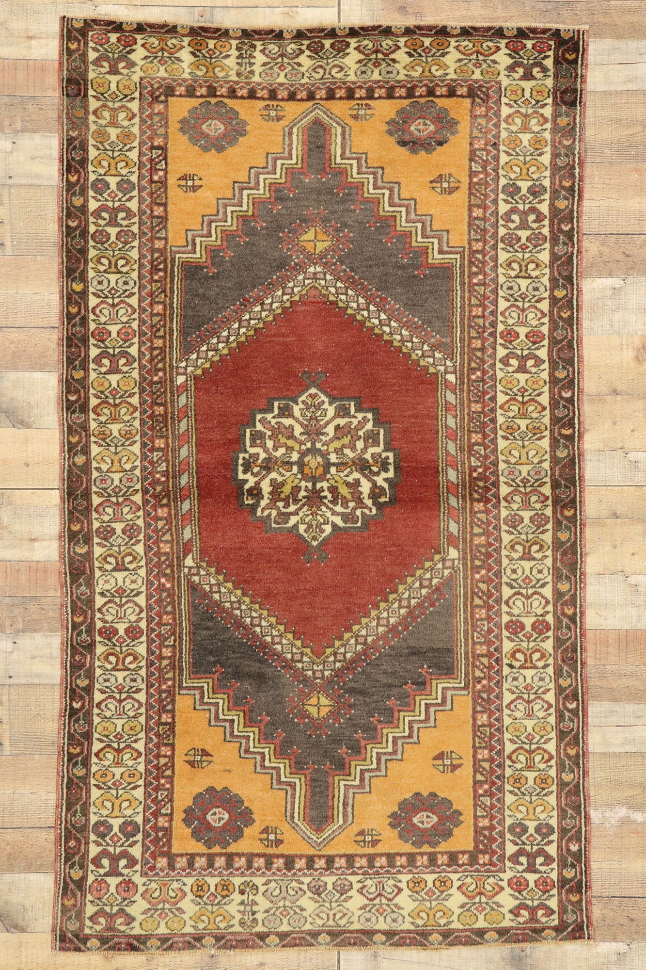 4 x 7 Vintage Turkish Oushak Rug 51391