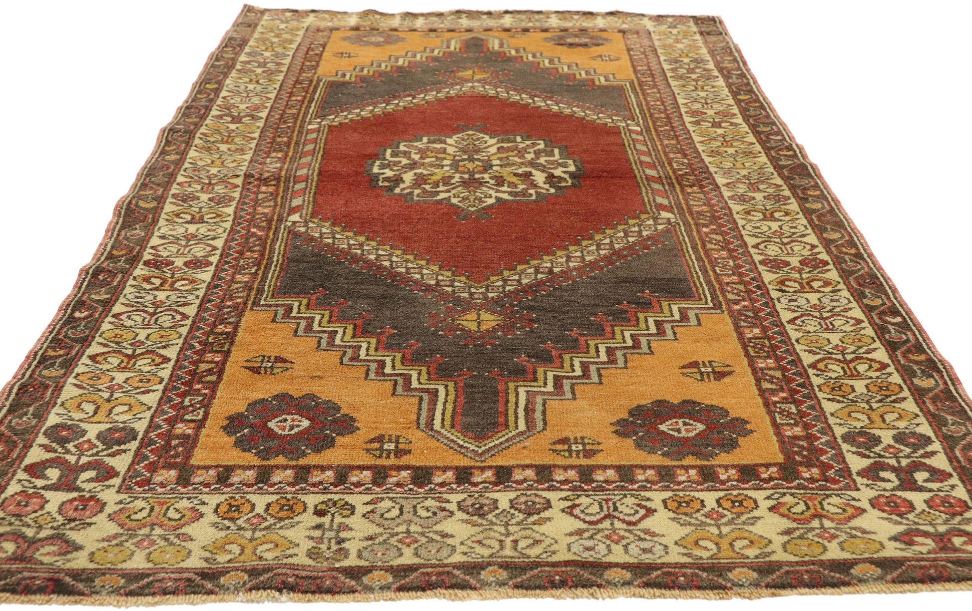 4 x 7 Vintage Turkish Oushak Rug 51391