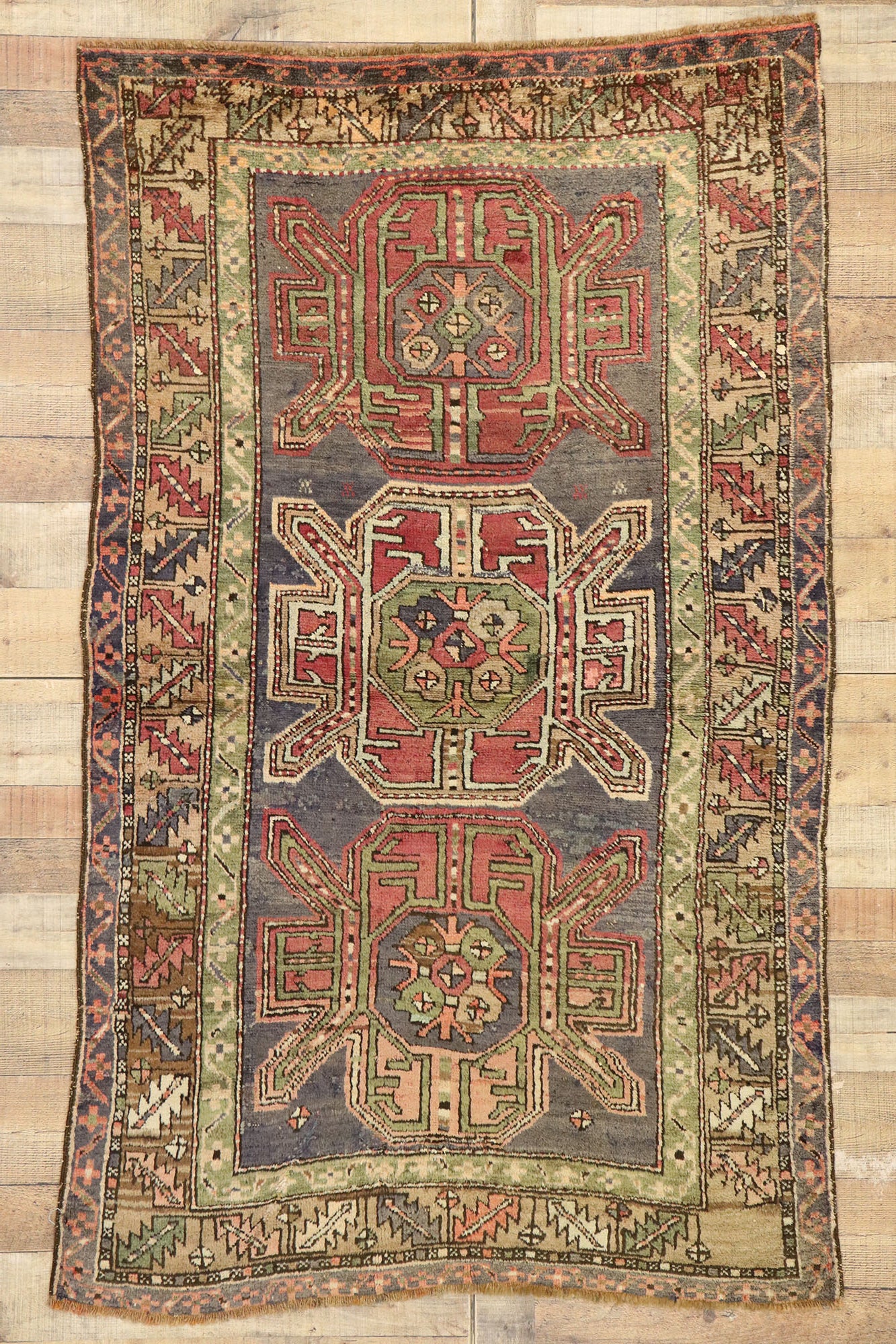 4 x 6 Vintage Turkish Oushak Rug 51392