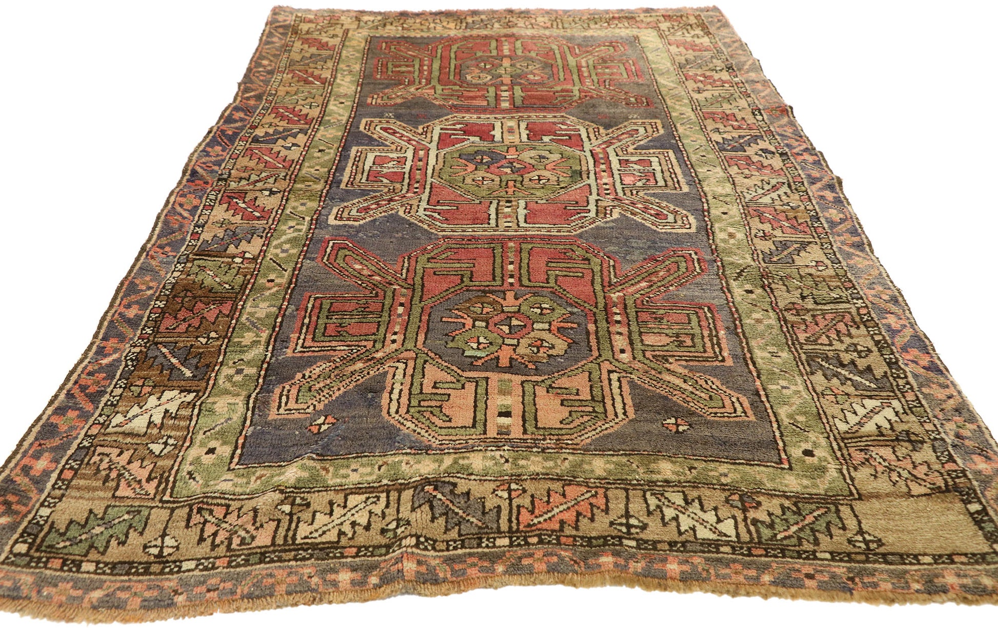 4 x 6 Vintage Turkish Oushak Rug 51392