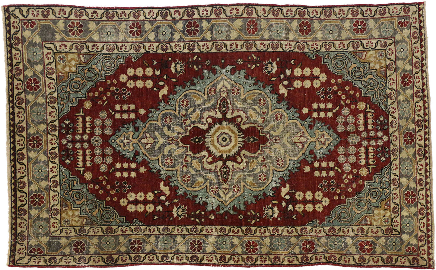 4 x 7 Vintage Oushak Rug 51399
