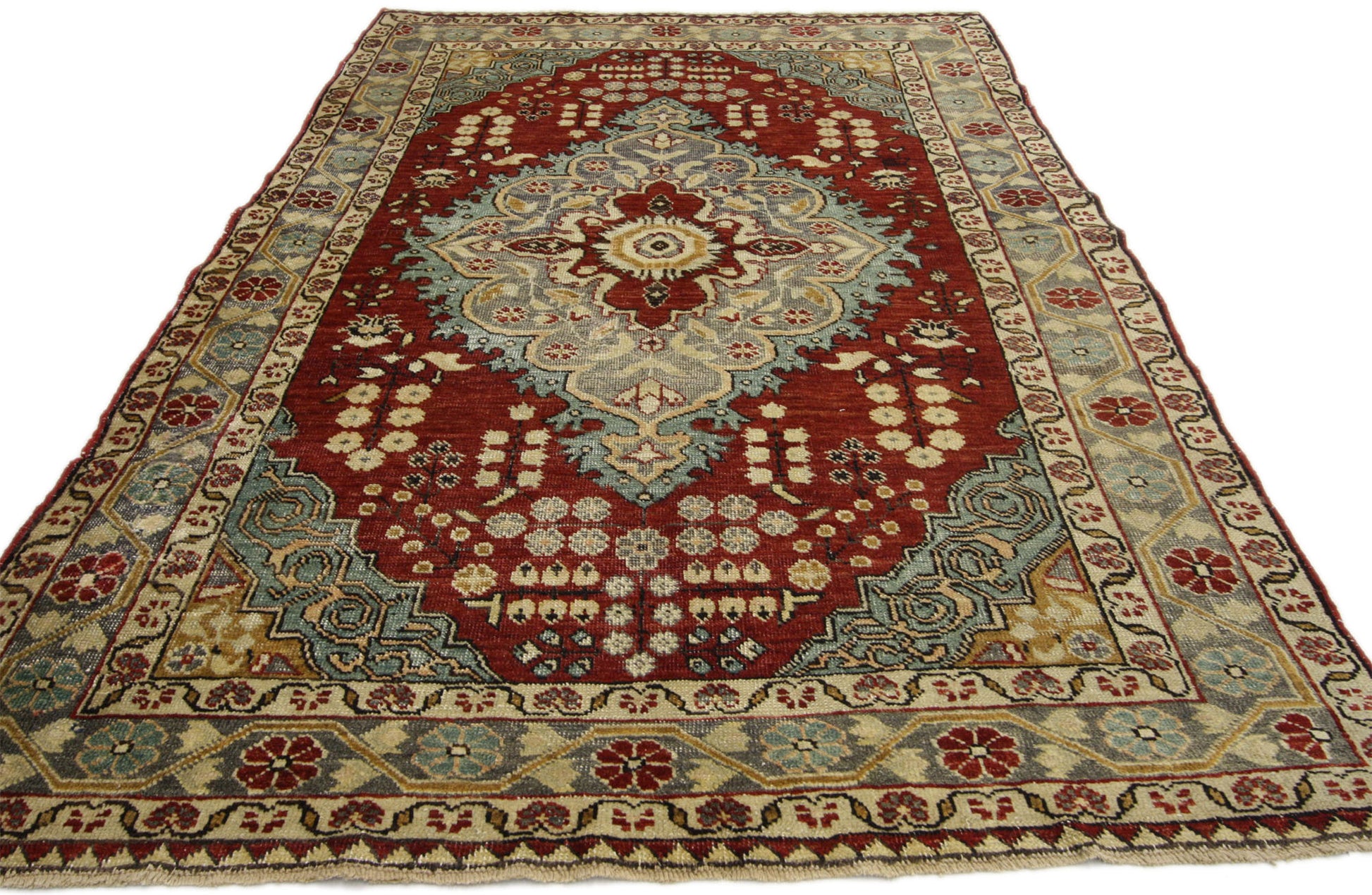4 x 7 Vintage Oushak Rug 51399