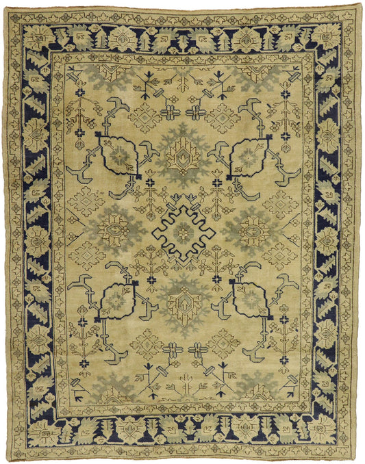 8 x 9 Vintage Turkish Oushak Rug 51403