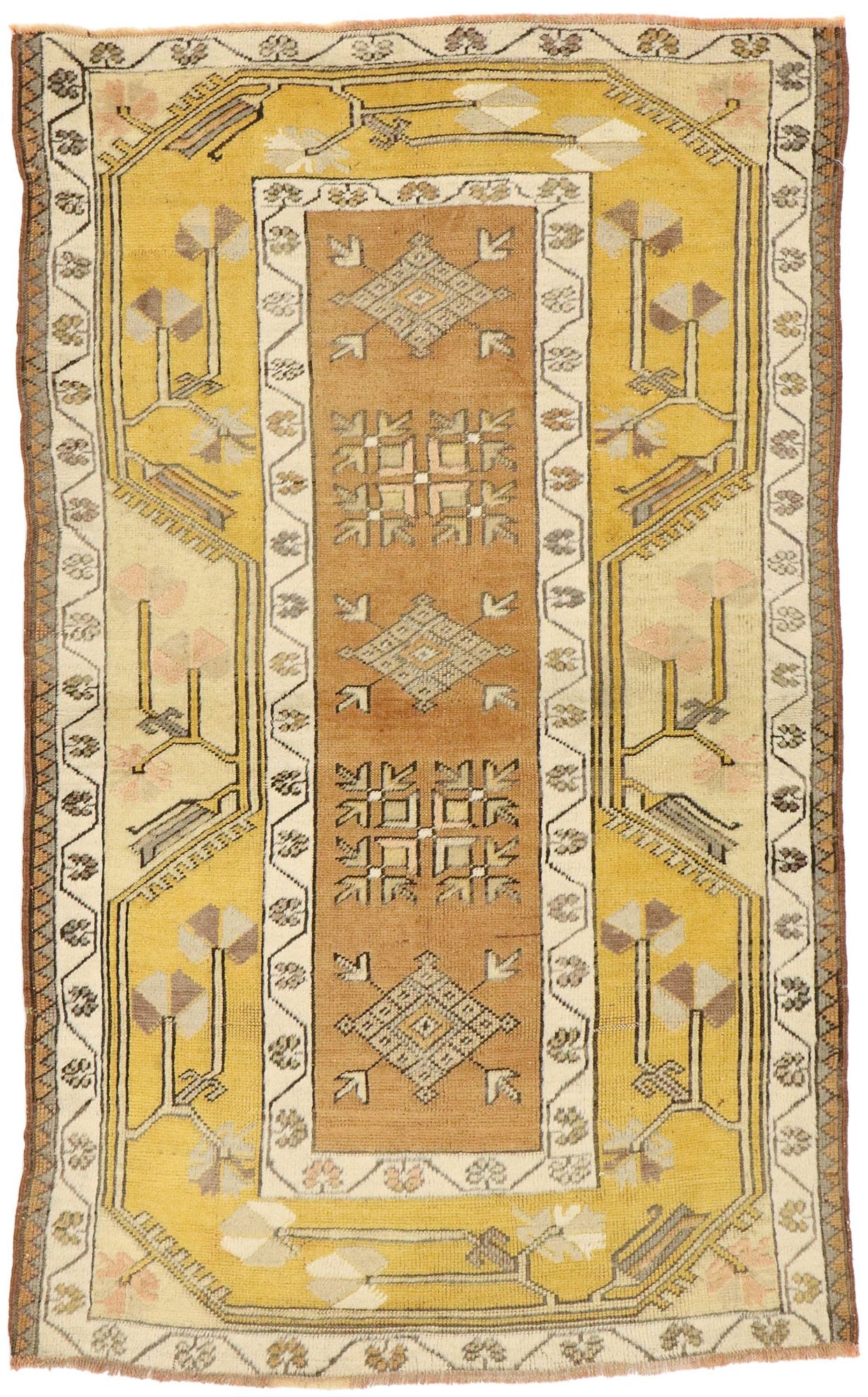 3 x 5 Vintage Turkish Oushak Rug 51405