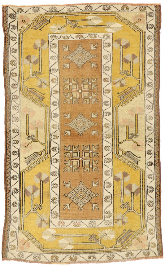 3 x 5 Vintage Turkish Oushak Rug 51405