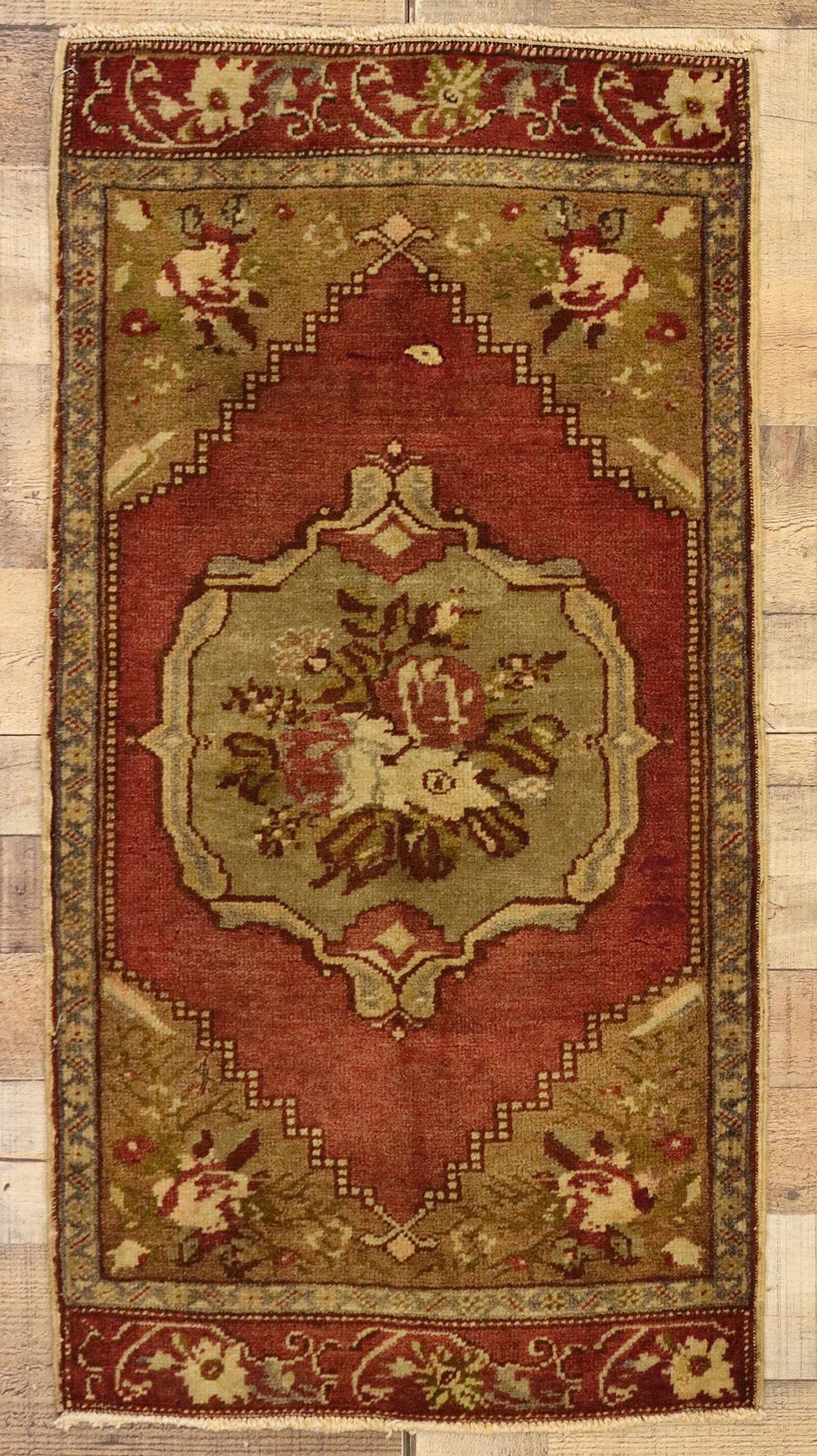 2 x 3 Vintage Turkish Yastik Rug 51439