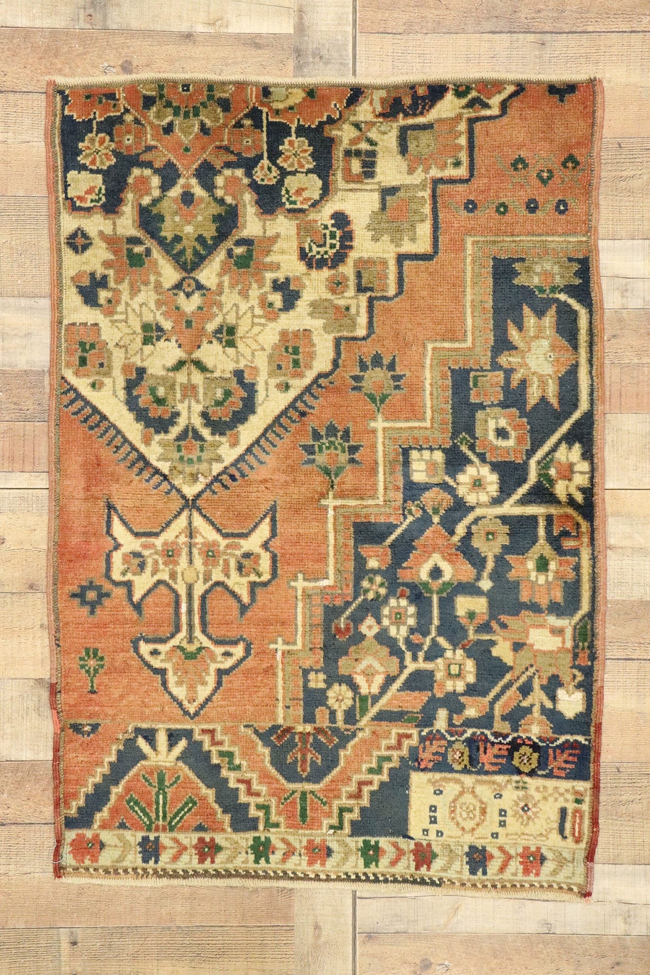 3 x 4 Vintage Turkish Wagireh Sampler Rug 51441