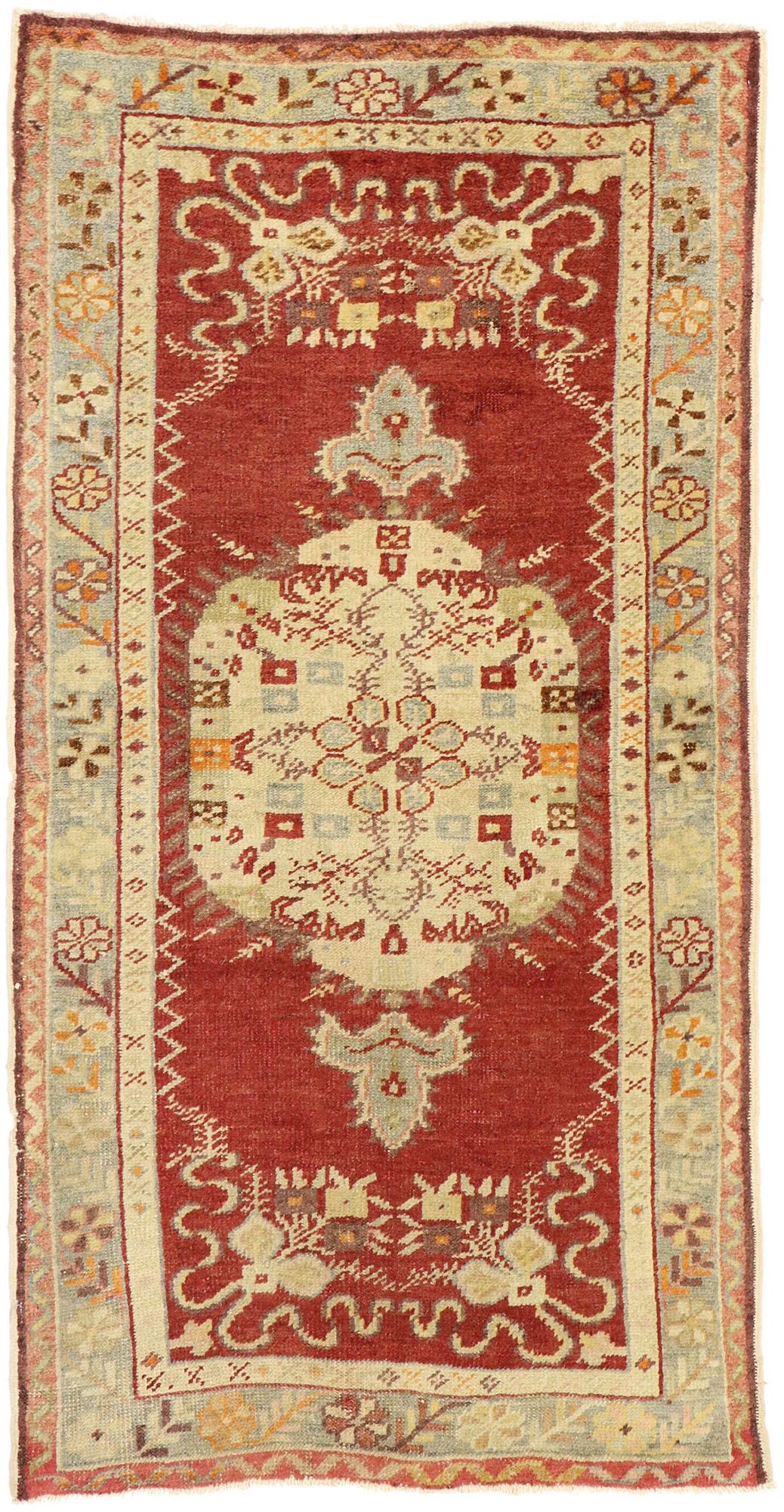 3 x 8 Vintage Turkish Oushak Rug 51449