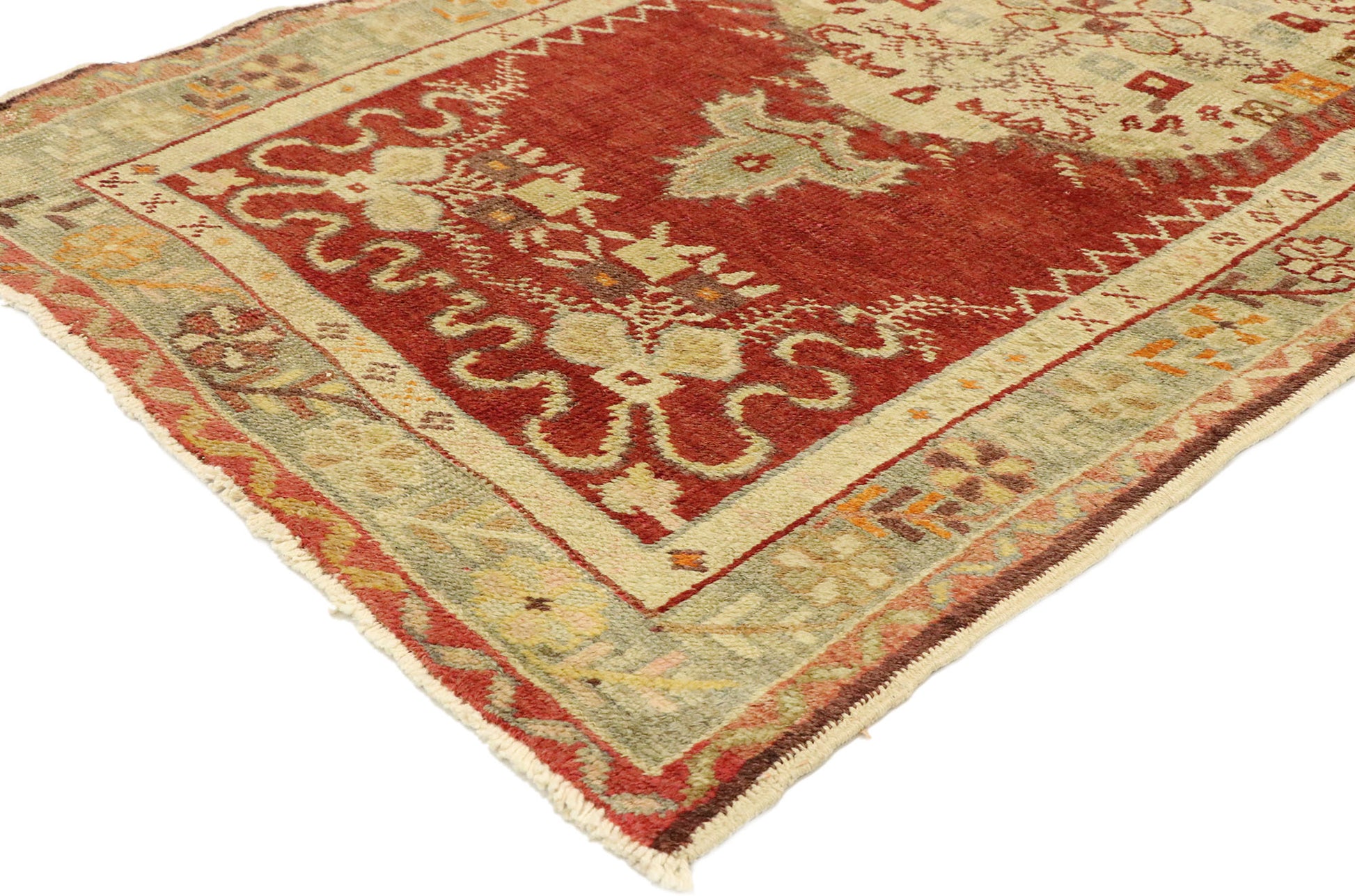 3 x 8 Vintage Turkish Oushak Rug 51449
