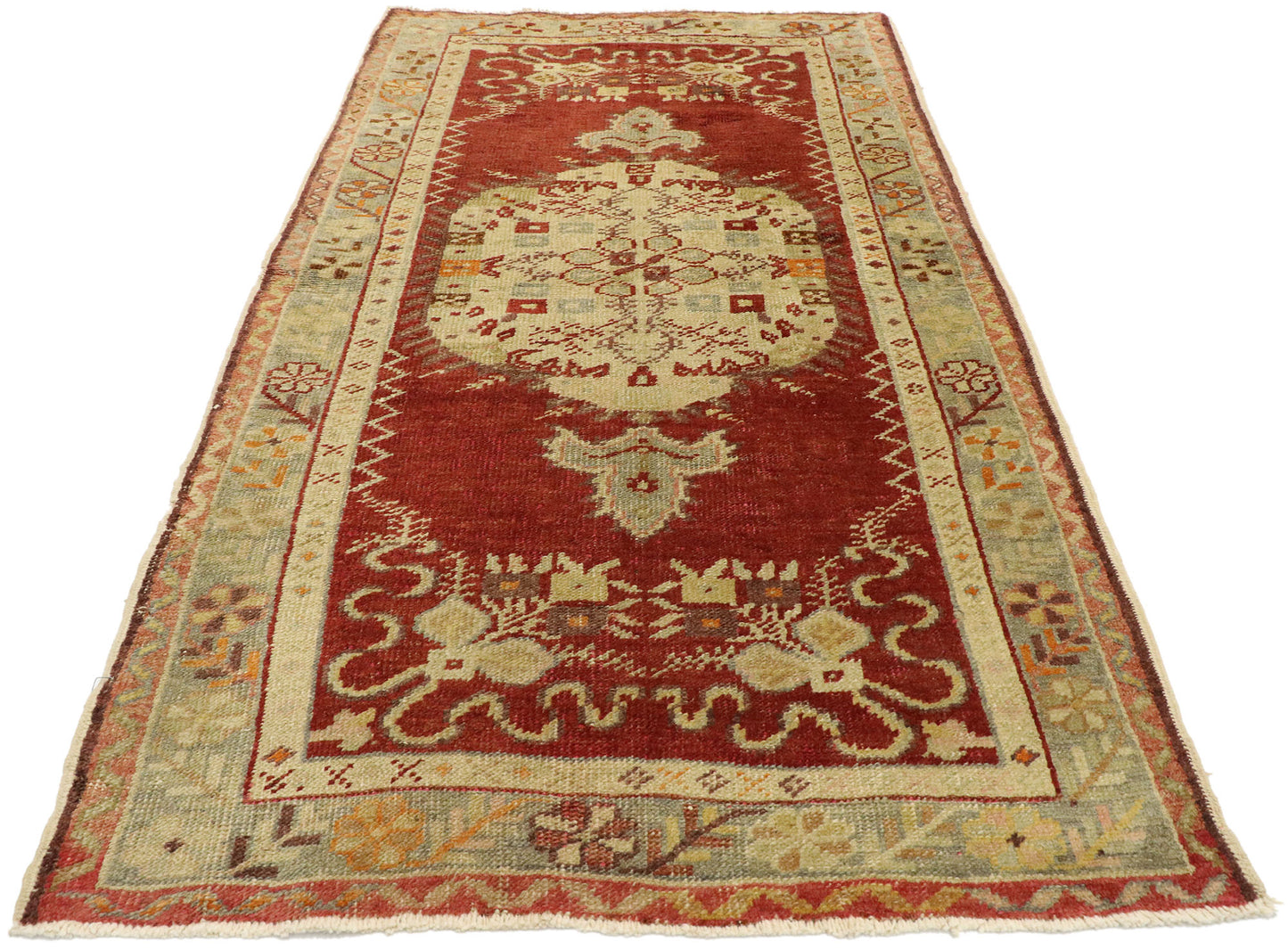 3 x 8 Vintage Turkish Oushak Rug 51449