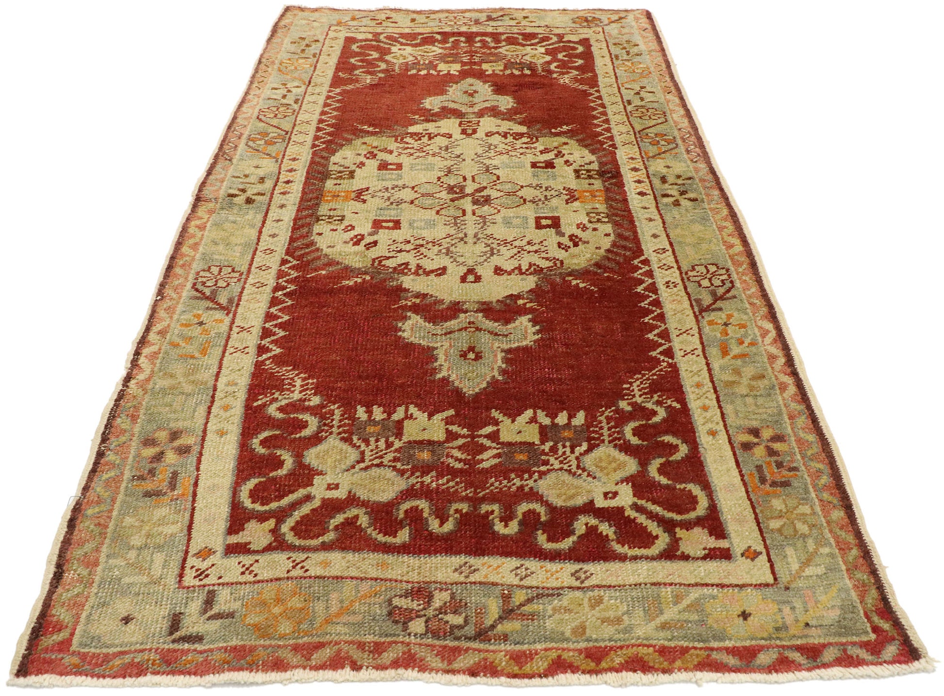 3 x 8 Vintage Turkish Oushak Rug 51449